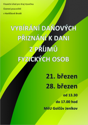vybírání daňových přiznání k dani z příjmů fyzických osob popř. sdělení dalších informací 1