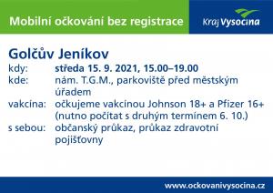 Mobilní očkování v Golčově Jeníkově