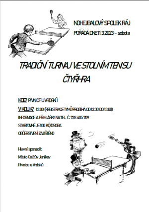 TRADIČNÍ TURNAJ VE STOLNÍM TENISU ČTYŘHRA 1