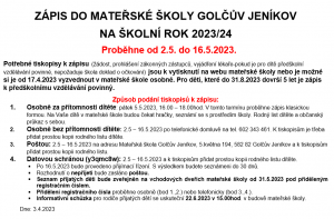 Zápis MŠ