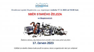 Sběr starého železa Stupárovice - plakát