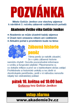 Akademie třetího věku Golčův Jeníkov - Zábavná historie peněz 1