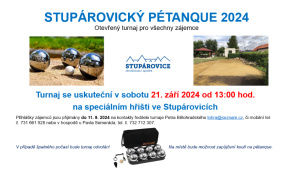 Přesunutí turnaje PETANQUE na sobotu 21. září 2024 1