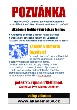 Akademie třetího věku Golčův Jeníkov - Zábavná historie lázeňství 1