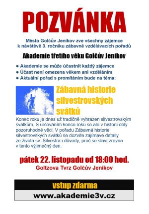 Akademie třetího věku Golčův Jeníkov - Zábavná historie silvestrovských svátků 1